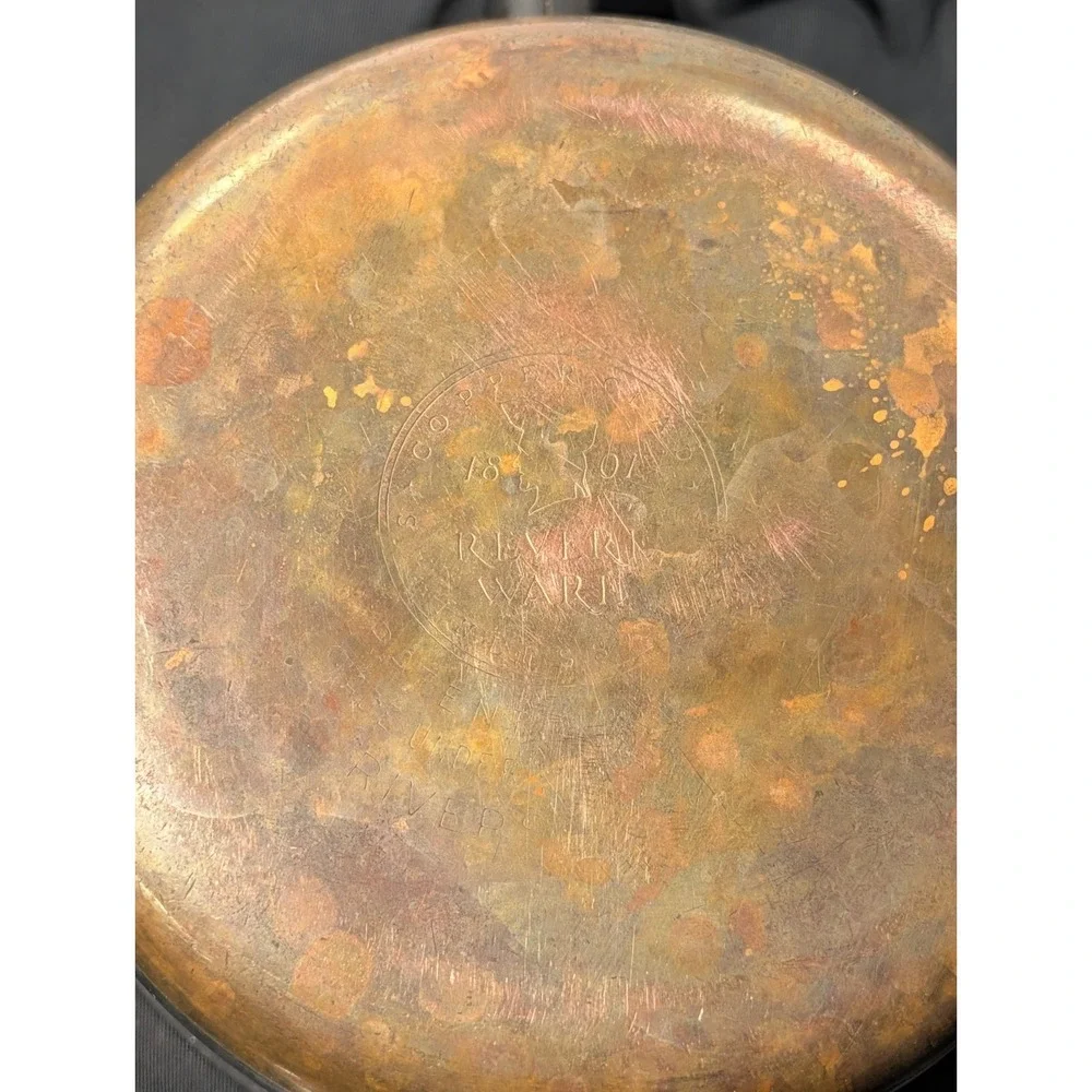 VTG Revere Ware 1 Qt Copper Bottom Saucepan Lid 1801 Rome NY Bakelite Handle